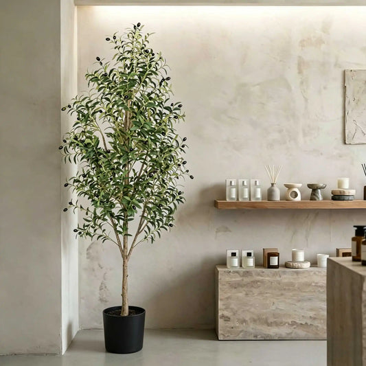Realistic Artificial Olive Tree with Pot – No-Maintenance Indoor Decor