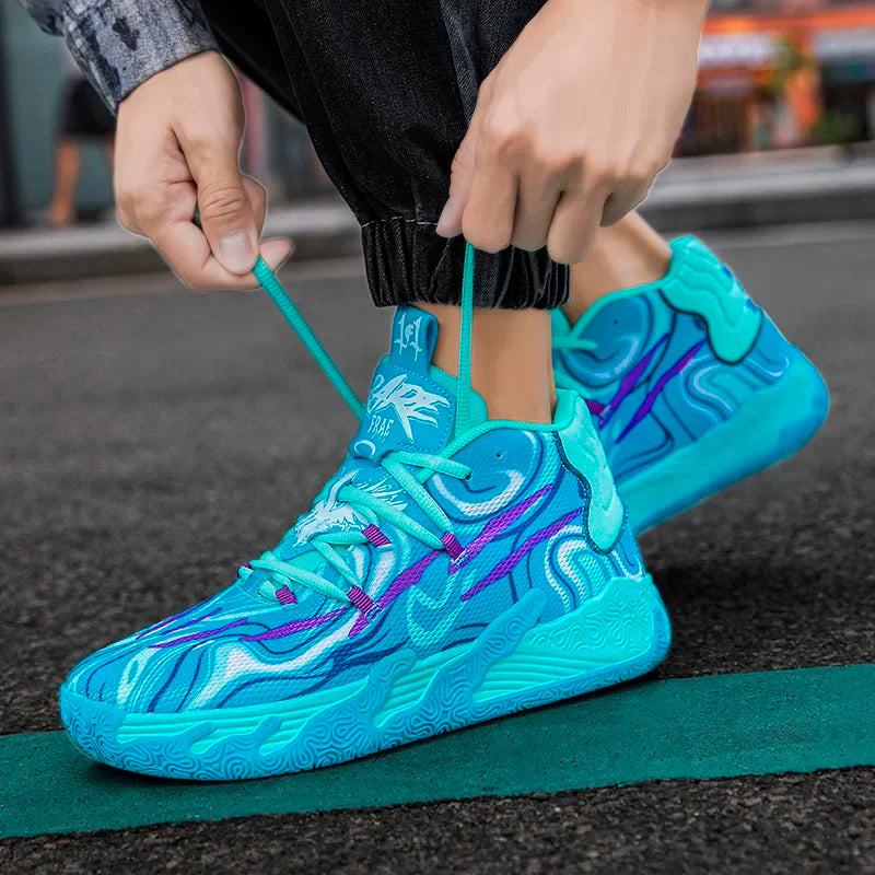 Basketball-Sneaker mit Farbblock-Design