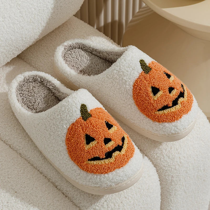 Halloween Græskar Hjemmesko Bløde Plys
