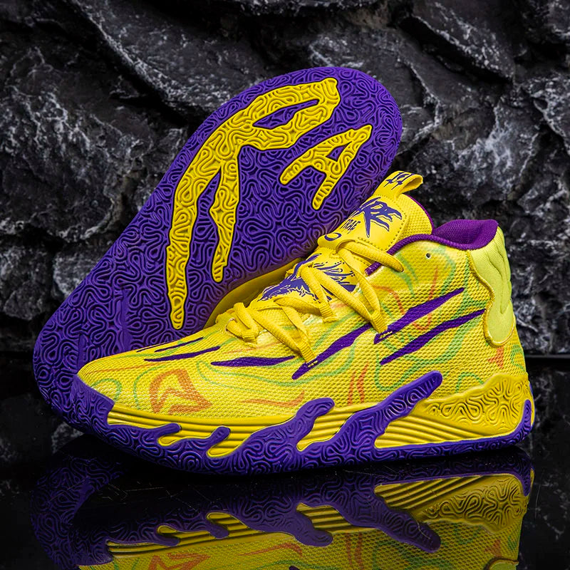 Basketball-Sneaker mit Farbblock-Design