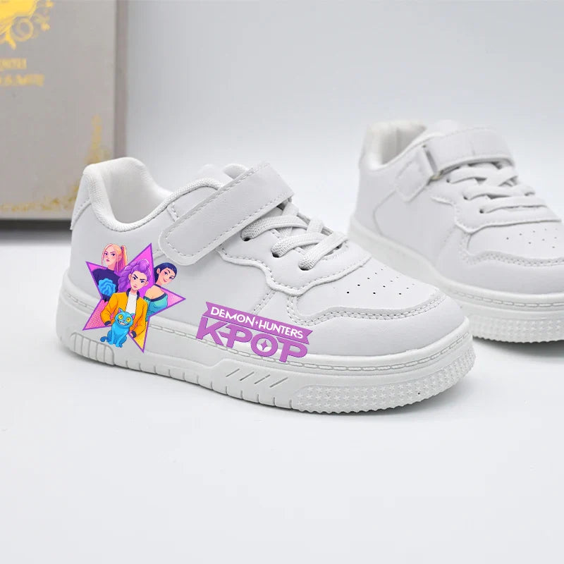 White KPop Sneakers for Ages 3 to 12