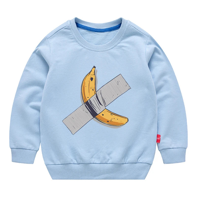 Kids Banana Art Graphic Crewneck Sweatshirt