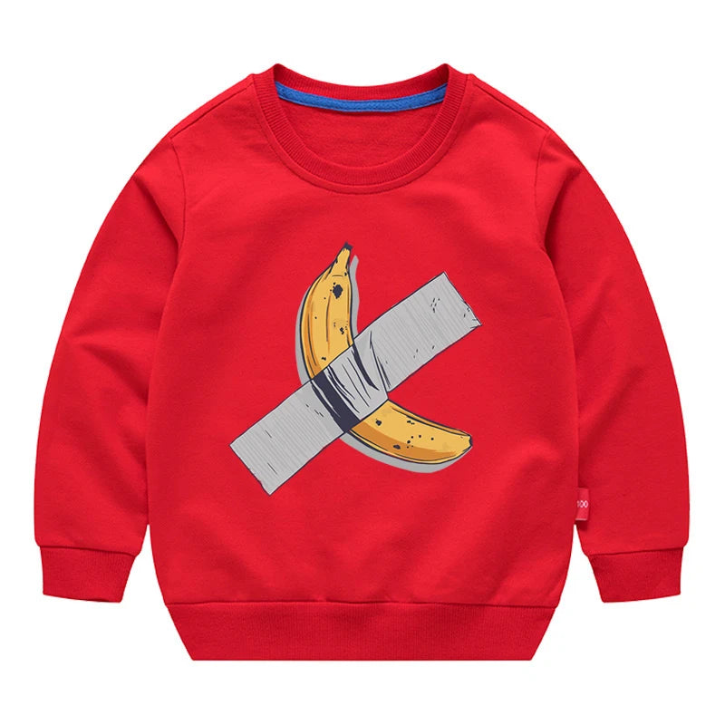 Kids Banana Art Graphic Crewneck Sweatshirt