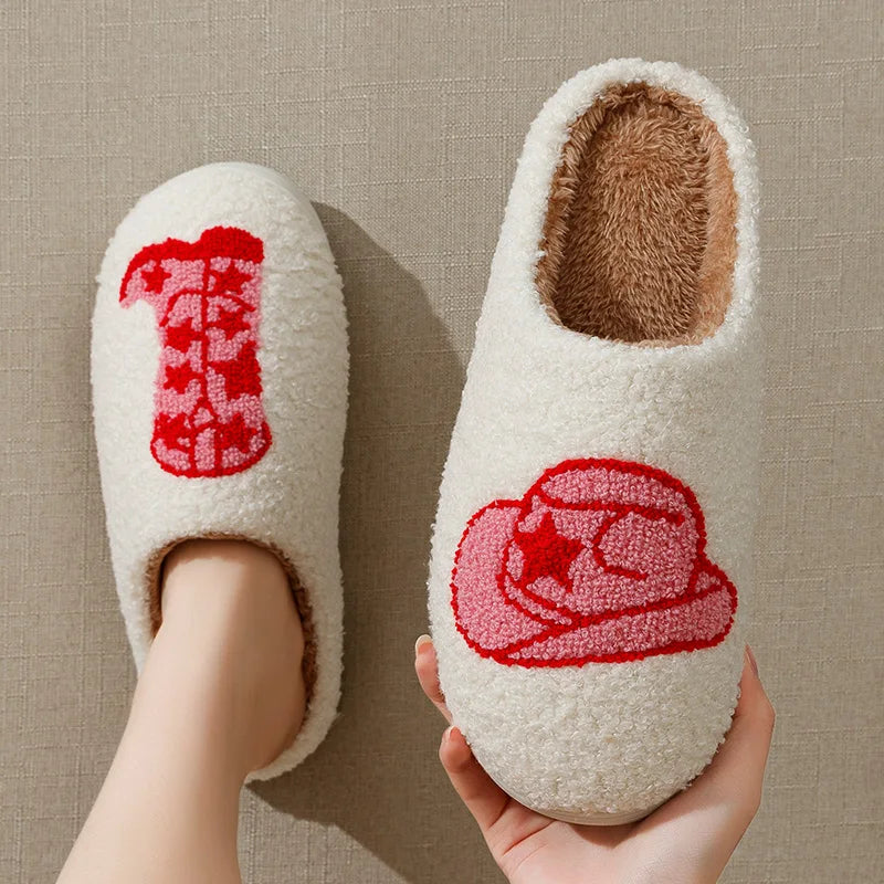 Pantuflas de vaquera de felpa suave