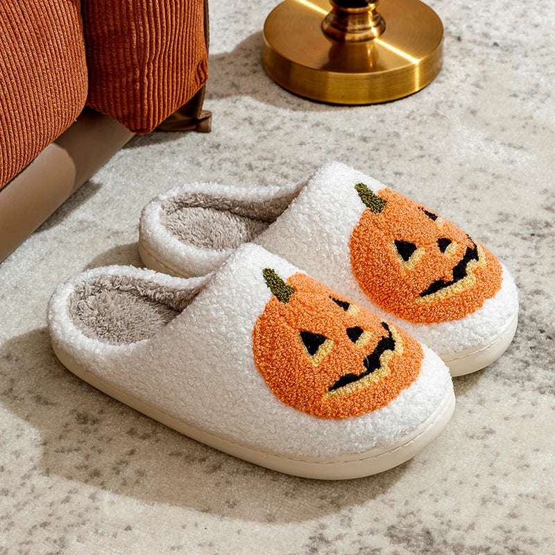 Halloween Græskar Hjemmesko Bløde Plys