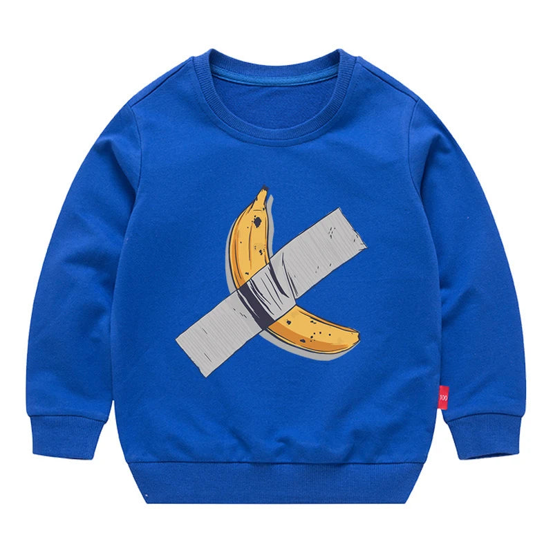 Kids Banana Art Graphic Crewneck Sweatshirt