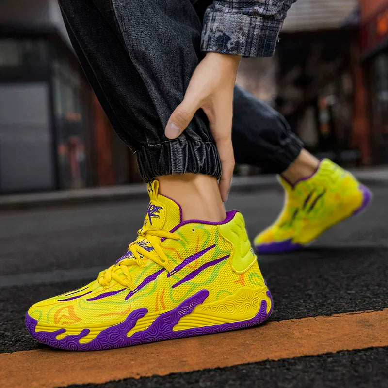 Basketball-Sneaker mit Farbblock-Design