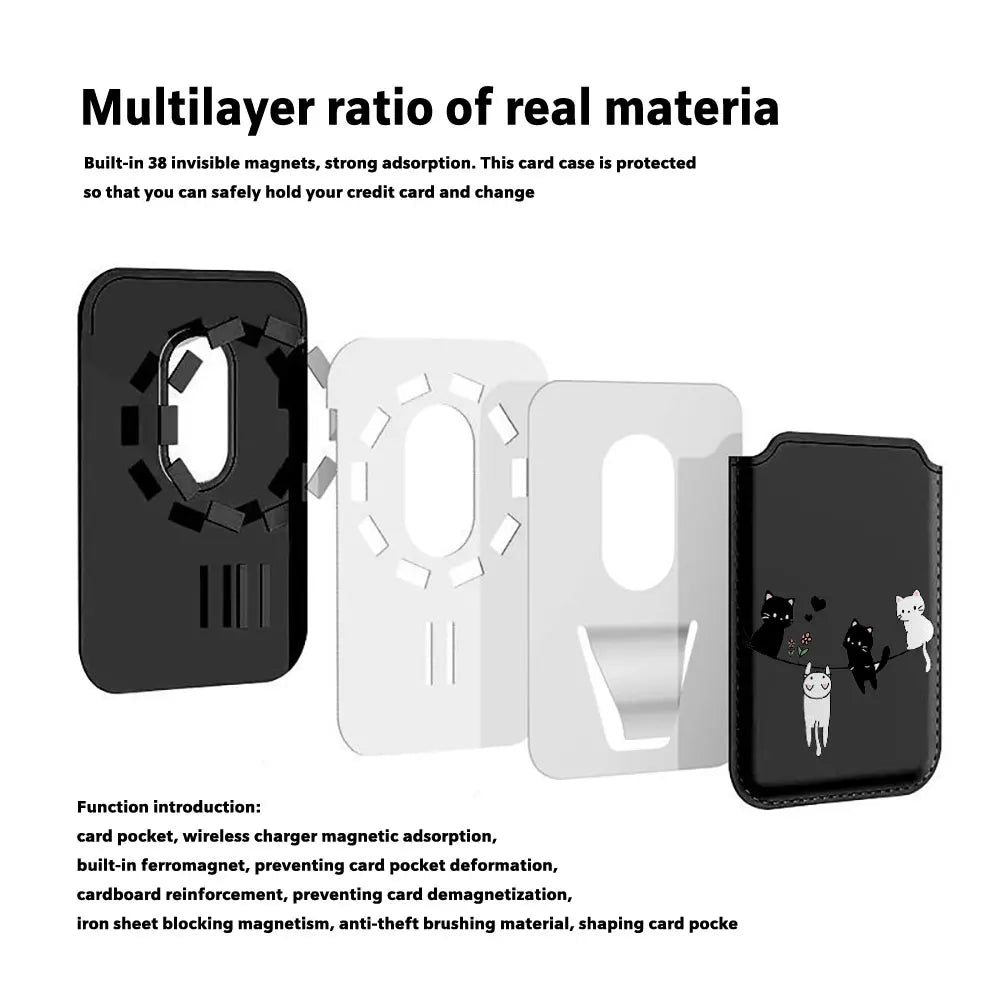 Cat Lanyard MagSafe Wallet Phone Case