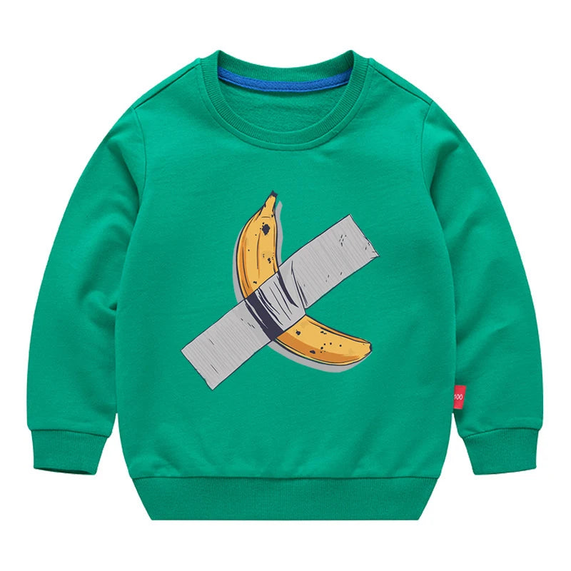 Kids Banana Art Graphic Crewneck Sweatshirt
