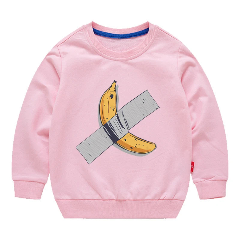 Kids Banana Art Graphic Crewneck Sweatshirt