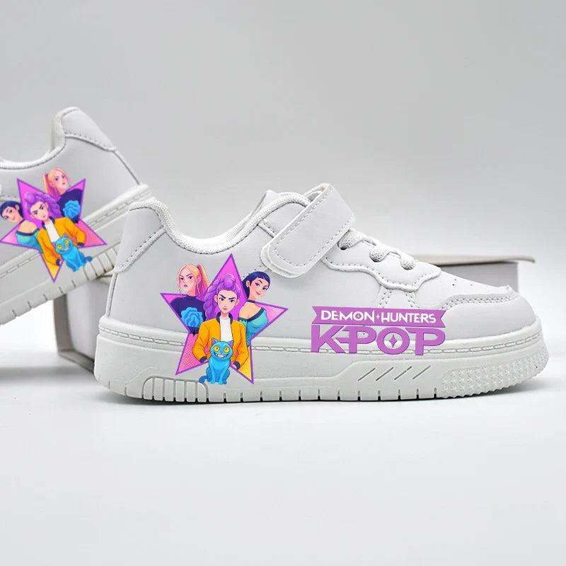 White KPop Sneakers for Ages 3 to 12