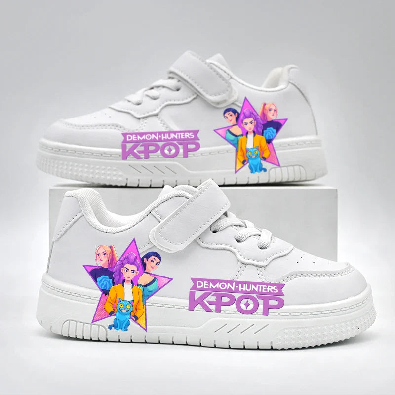 White KPop Sneakers for Ages 3 to 12
