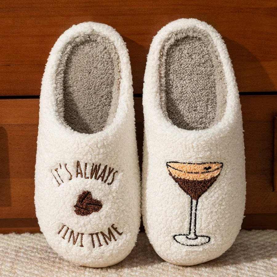 Papuci Espresso Martini din pluș moale