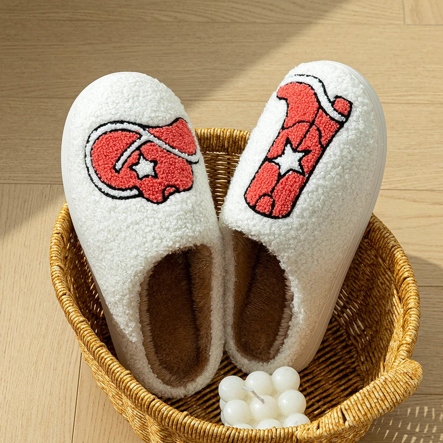Pantuflas de vaquera de felpa suave
