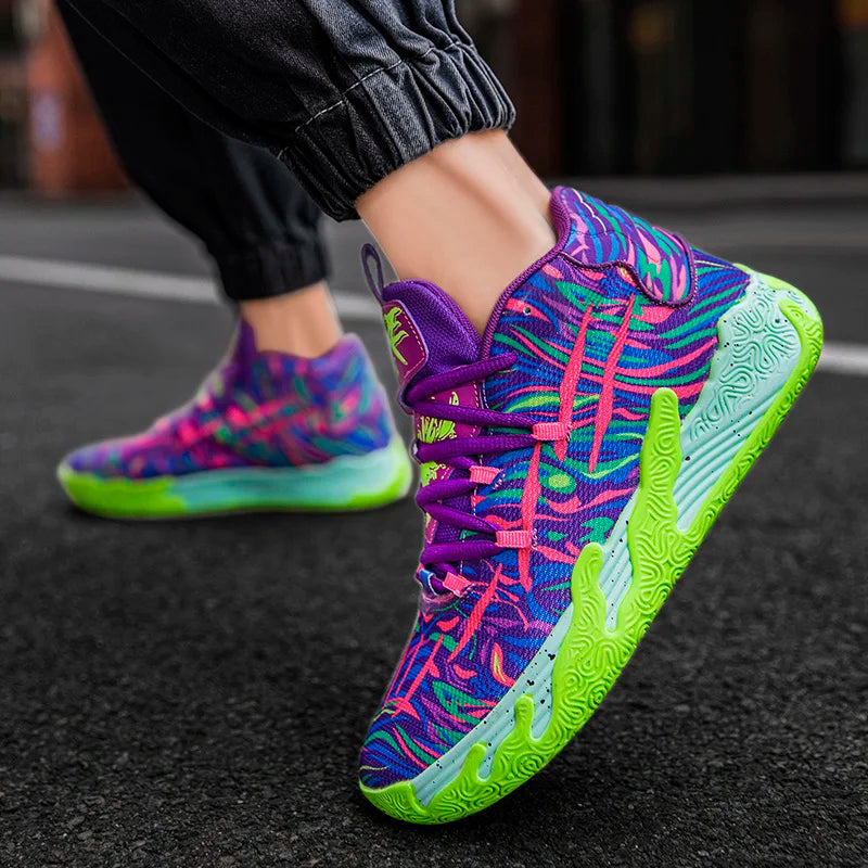 Basketball-Sneaker mit Farbblock-Design
