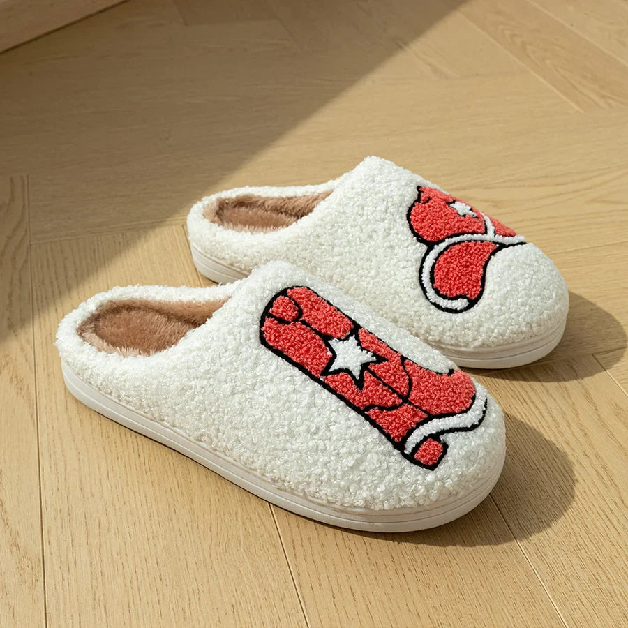 Pantuflas de vaquera de felpa suave