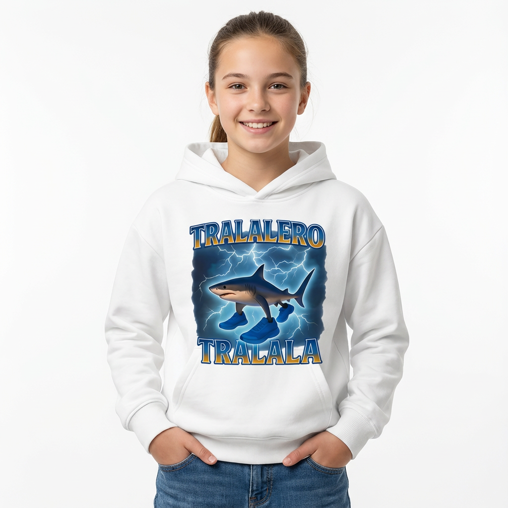 Sweatshirt Meme Viral Italian Brainrot Tendência Idades 3–14
