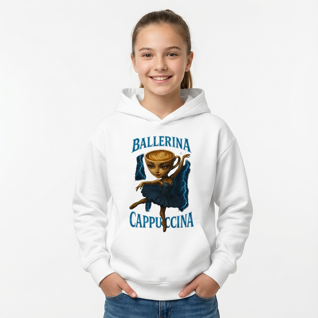 Sweatshirt Meme Viral Italian Brainrot Tendência Idades 3–14