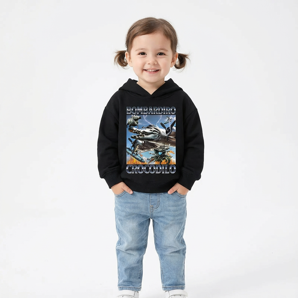 Sweatshirt Meme Viral Italian Brainrot Tendência Idades 3–14