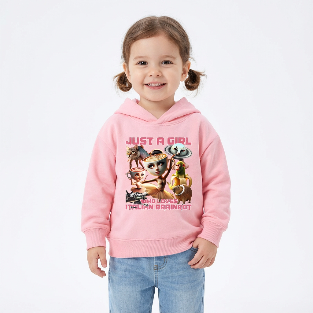 Sweatshirt Meme Viral Italian Brainrot Tendência Idades 3–14