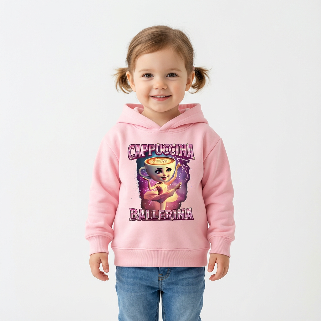 Sweatshirt Meme Viral Italian Brainrot Tendência Idades 3–14