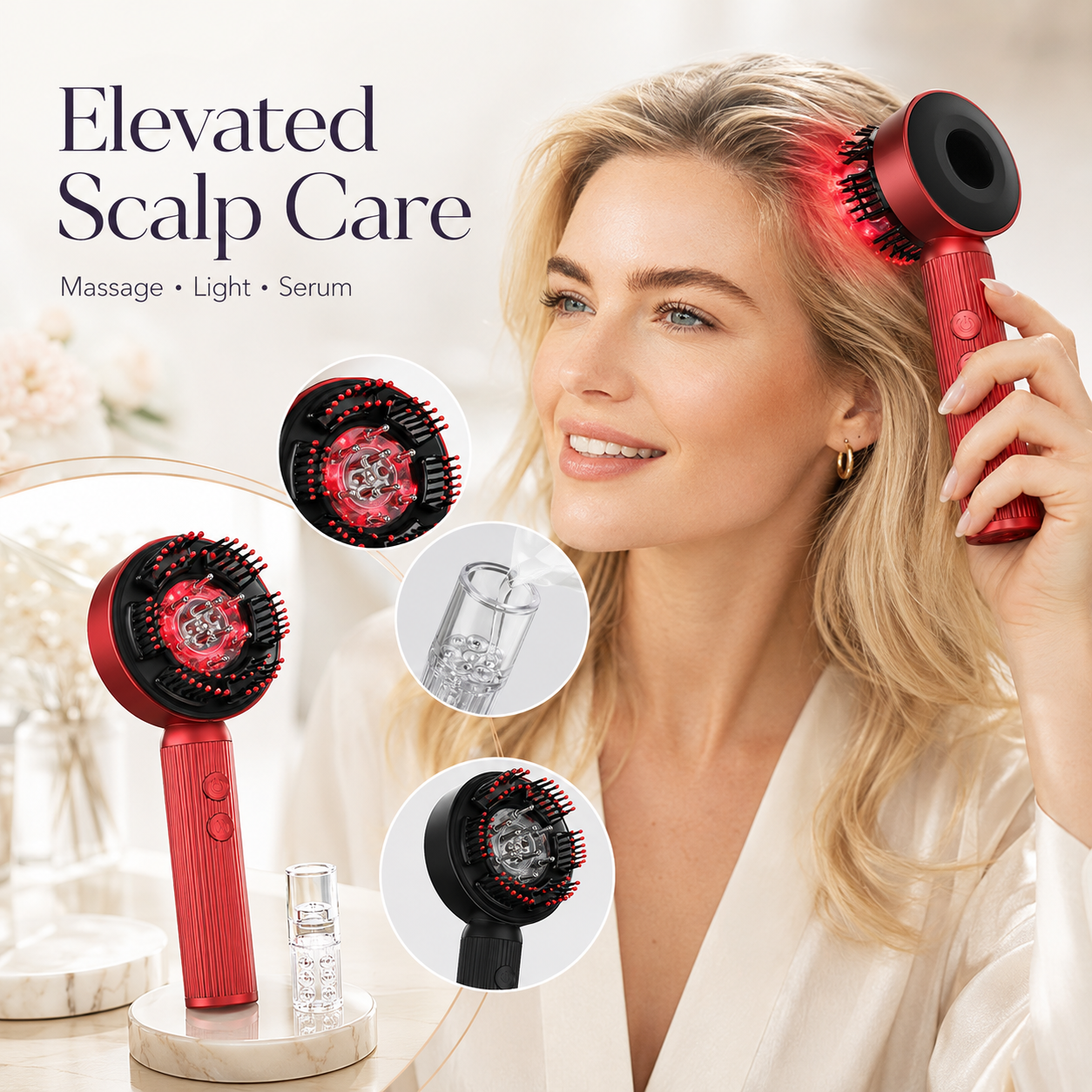 LED Scalp Care Massage Brush & Applicator