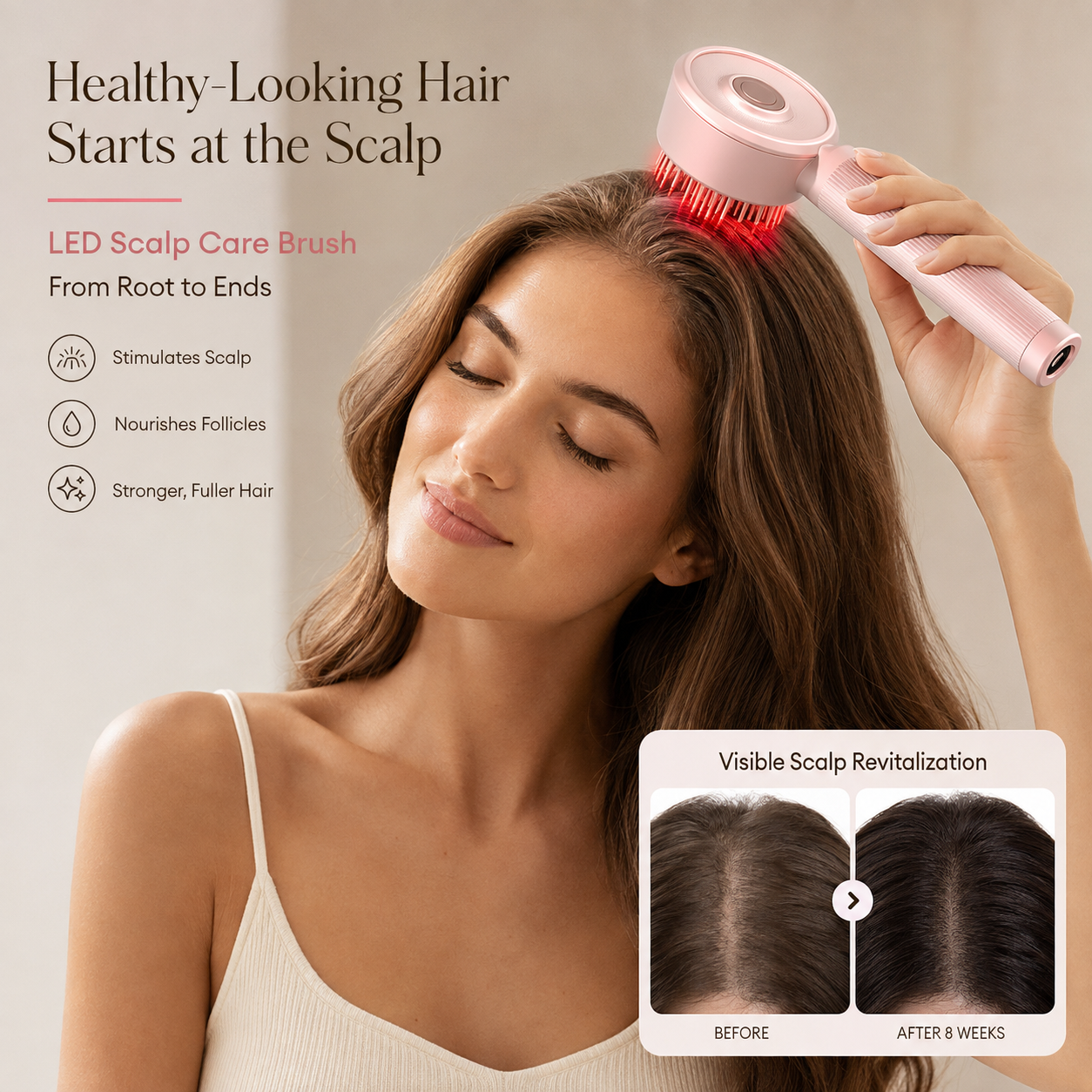 LED Scalp Care Massage Brush & Applicator