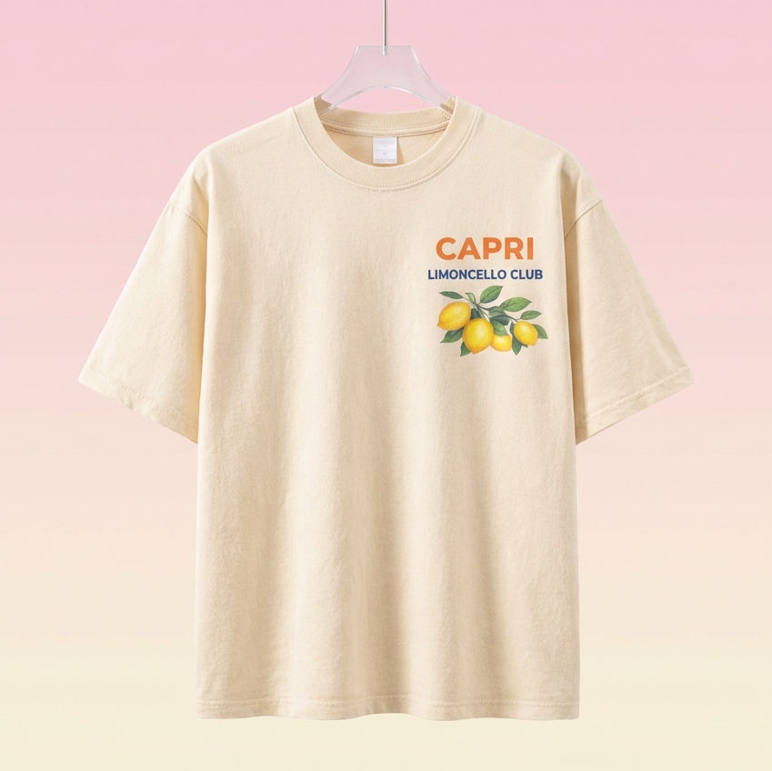 Capri Member Club - Vintage Washed T-Shirt – High Weight 100% Cotton Streetwear