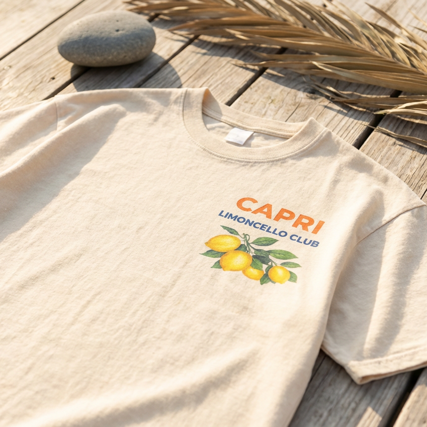 Capri Member Club - Vintage Washed T-Shirt – High Weight 100% Cotton Streetwear